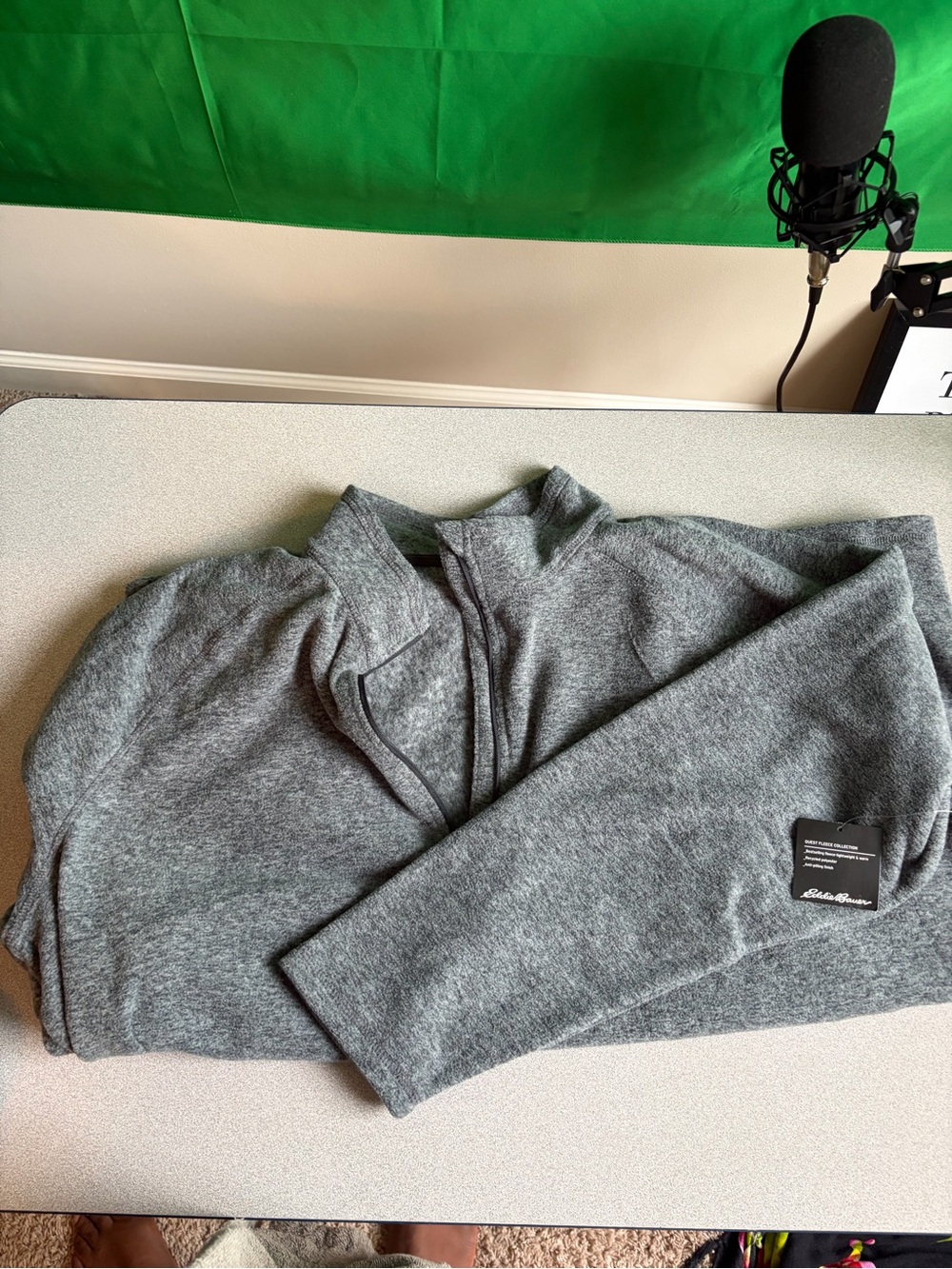 Eddie Bauer Men's Heather Gray Zip-Up Sweater